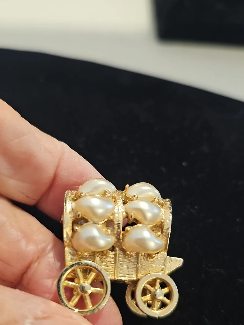 Gold Pearl Cart Brooch – Women's Fashion Jewelry